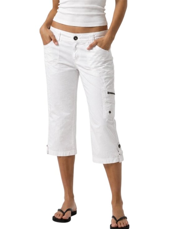 Chico's Pants - Size 1 M Chicos White Cargo Capri Pants Adjustable Hem Crop Pants
